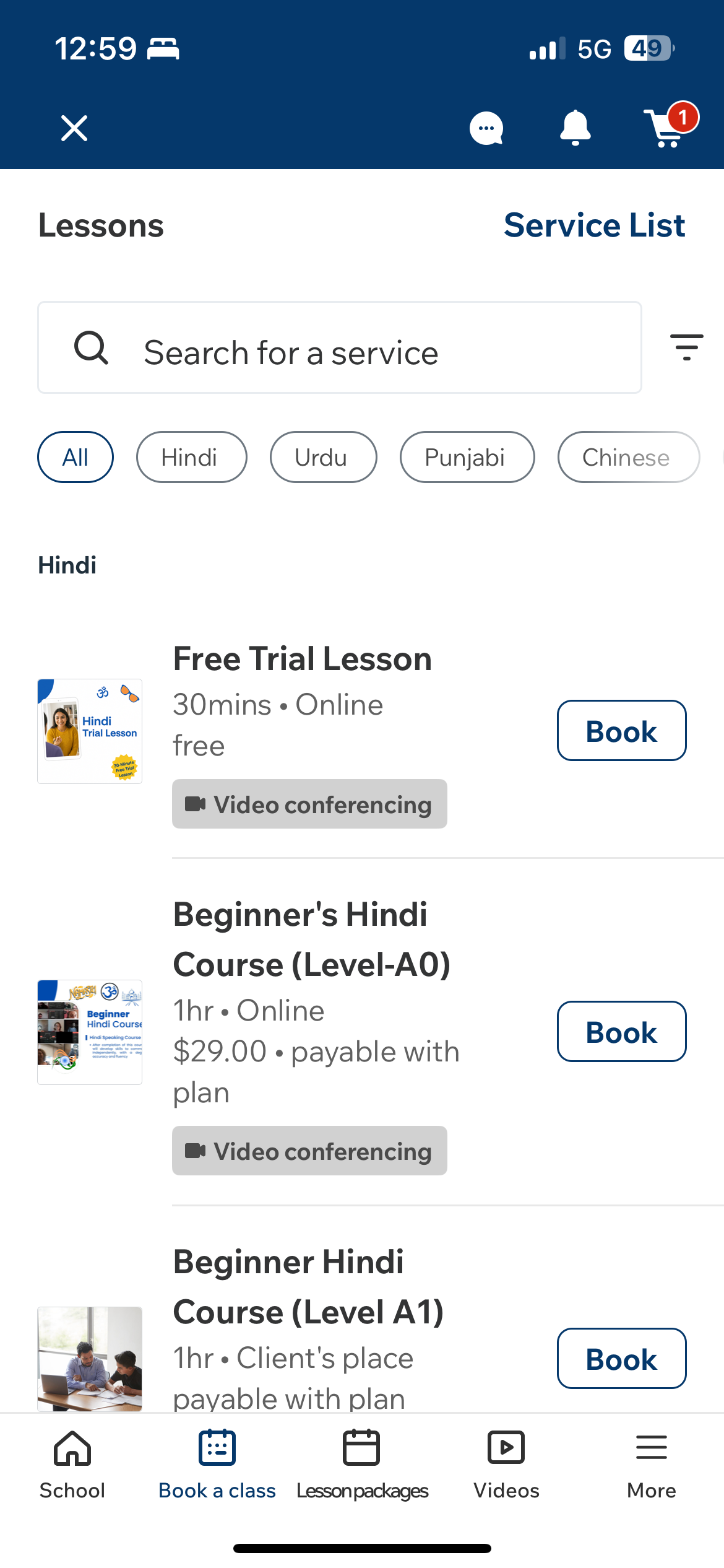 Online Class Booking